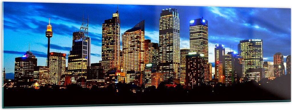Bilder auf glas - Australien Nacht Stadt Wolkenkratzer - Produktbild 