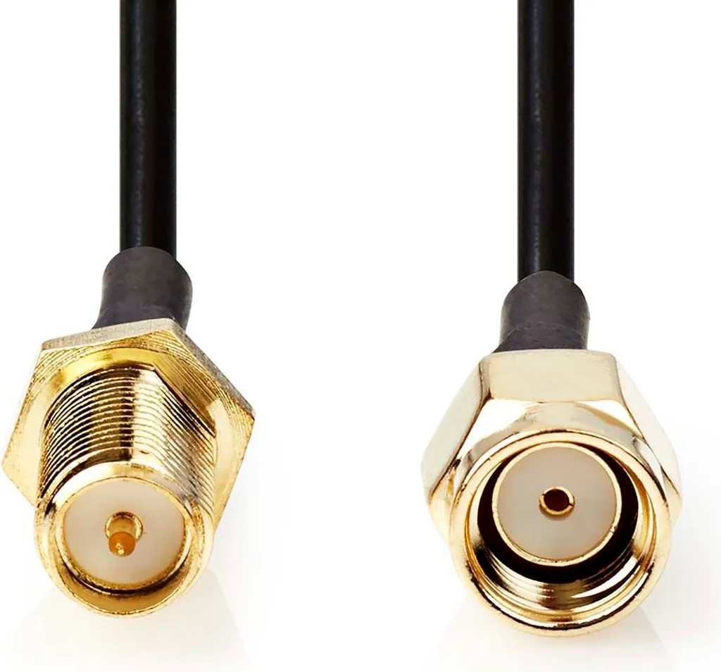 Cavo Prolunga RP-SMA 1m 50 Ohm | Oro | Per Antenne WiFi e LTE - 2