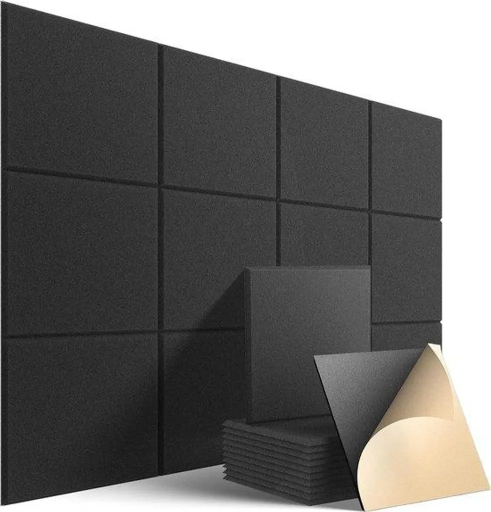 Éliminez l'Écho avec ce Lot de 12 Panneaux Acoustiques Gris 30x30 cm