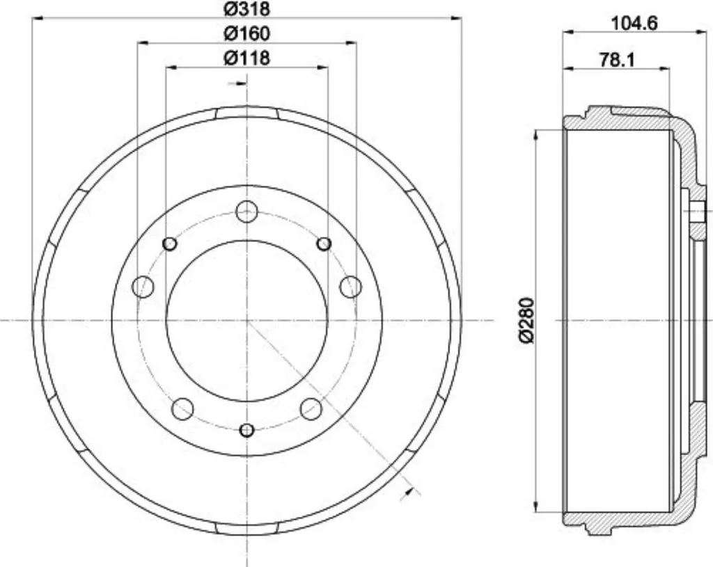 PAGID 2x Bremstrommel Hinten pour Ford Transit MK5 V185 Tambours Frein