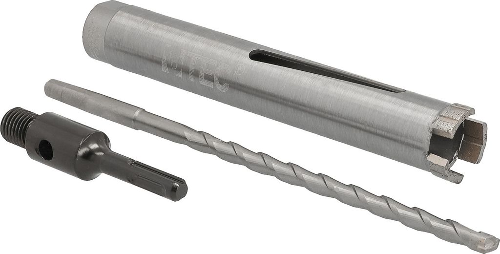 Diamant Bohrkrone Diamantbohrkrone Kernbohrkrone Beton Ø 32 mm mit SDS-plus Adapter 100 mm + Zentrierbohrer 240 mm Nutzlänge 180 mm