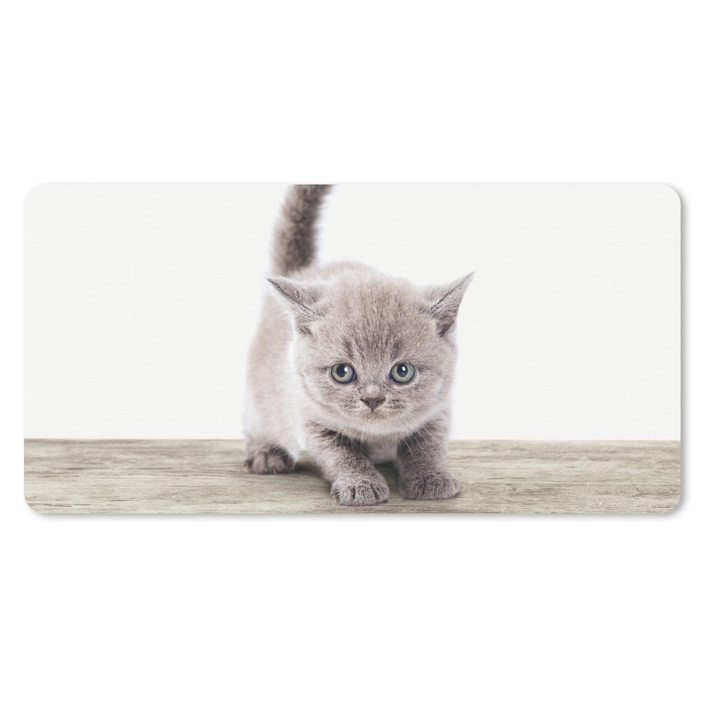 MuchoWow Schreibtischunterlage Kätzchen - Katze - Haustiere - Jungen - Kinder - Mädchen 80x40 cm - XXL Mauspad - Gaming Mauspad