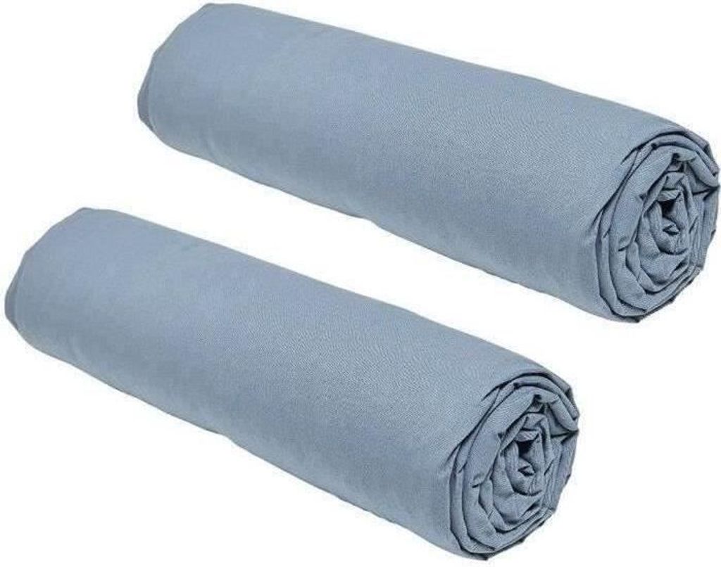 2 Spannbettlaken – 140 x 190 cm – Denim