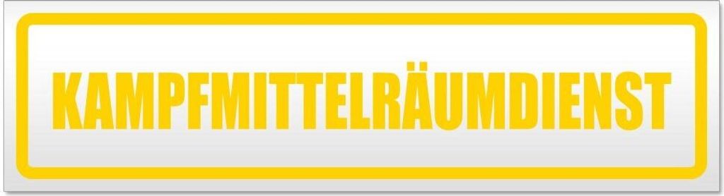 Kiwistar - Autoaufkleber - Gelb - 30 x 8 cm - Kampfmittelräumdienst - Hinweis Aufkleber Sticker für Auto, Kfz, Fahrrad, PKW, LKW