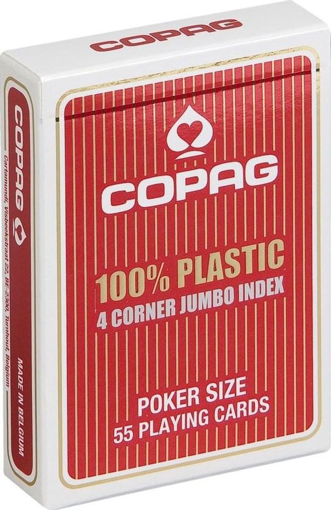 COPAG® 100% plastica poker jumbo index rosso Immagine del prodotto 