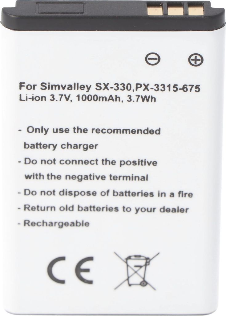 Akku passend für Simvalley SX-330, PX-3315-675, Li-Ion, Produktbild 