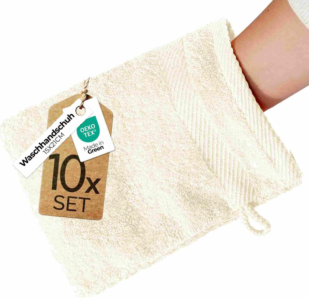 etérea Frottier Handtücher Baumwolle 10x Waschhandschuh - 15x21 cm