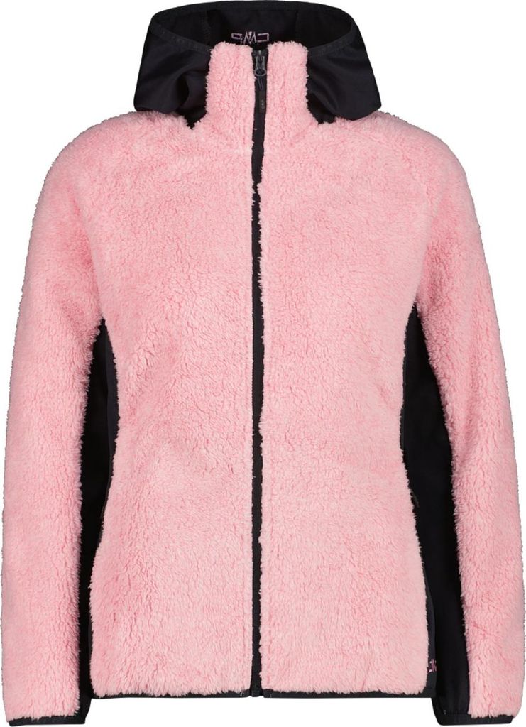 CMP Damen Highloft Fleece Jacke mit Kapuze pink 38