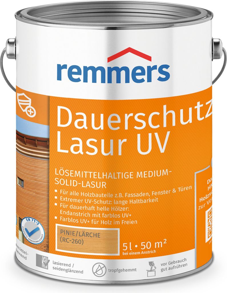Remmers Dauerschutz-Lasur UV 5 L Eimer Pinie/Lärche Obrázok produktu 
