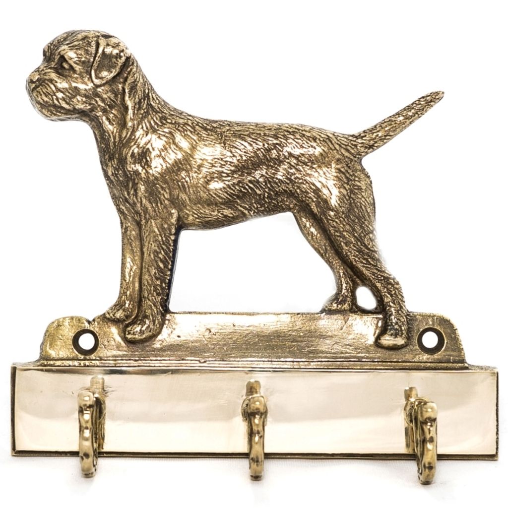 Border Terrier - Schlüsselhalter mit Hund, Messinggriff für Hundezubehör, elegante Dekoration für den Flur der Marke Art-Dog