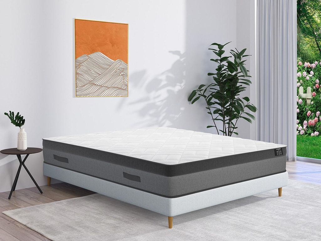 Matratze 140 x 190 cm mit Taschenfederkern und 24 cm dickem Memory-Schaum - ILLUSION von YSMÉE
