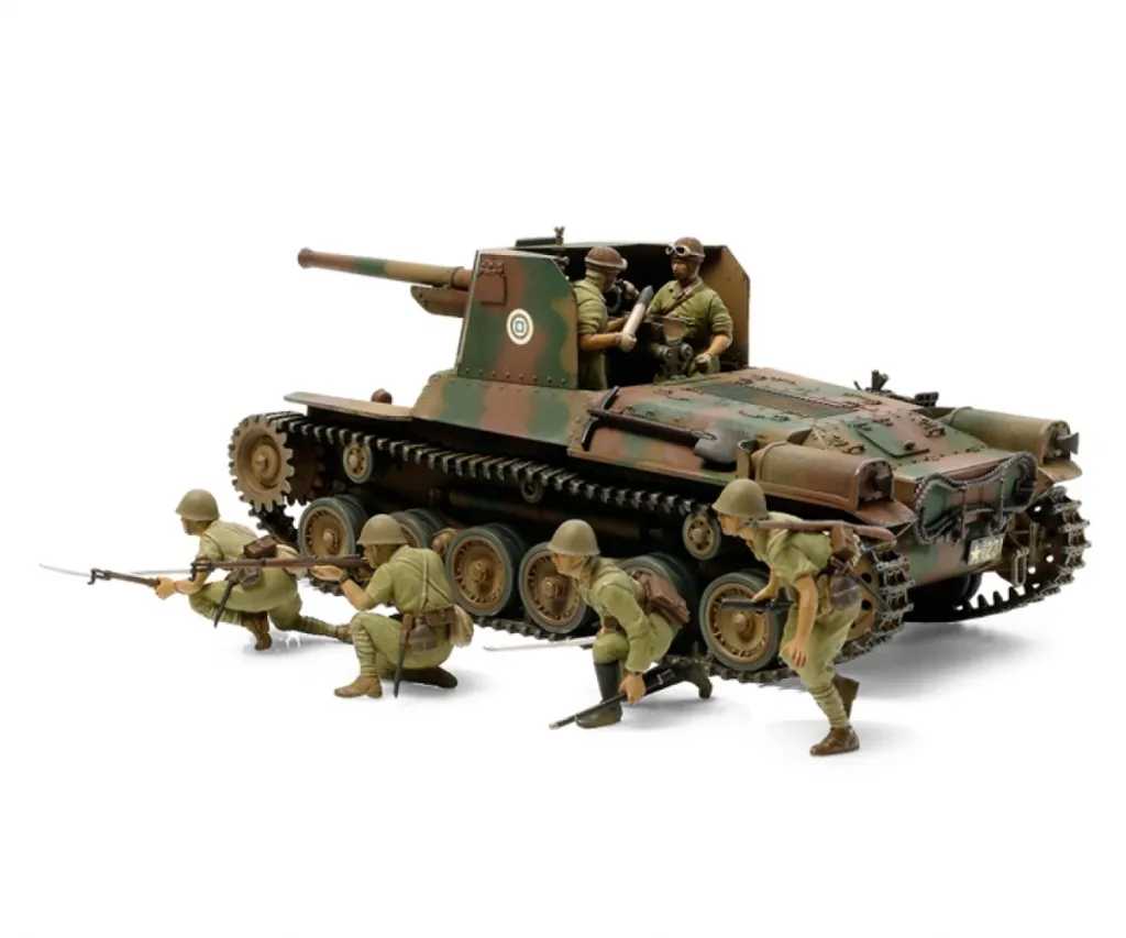 Tank Japonais Type 1 Tamiya 1/35 pour Diorama de Combat avec 6 Figurines