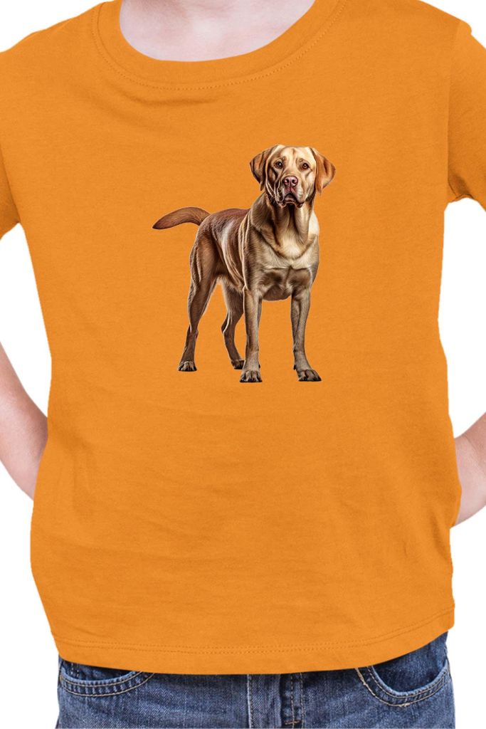 Kinder T-Shirt Dogs Breeds Labrador Retriever Dog Breed 005, 3-4 Jahr - 104 / Orange