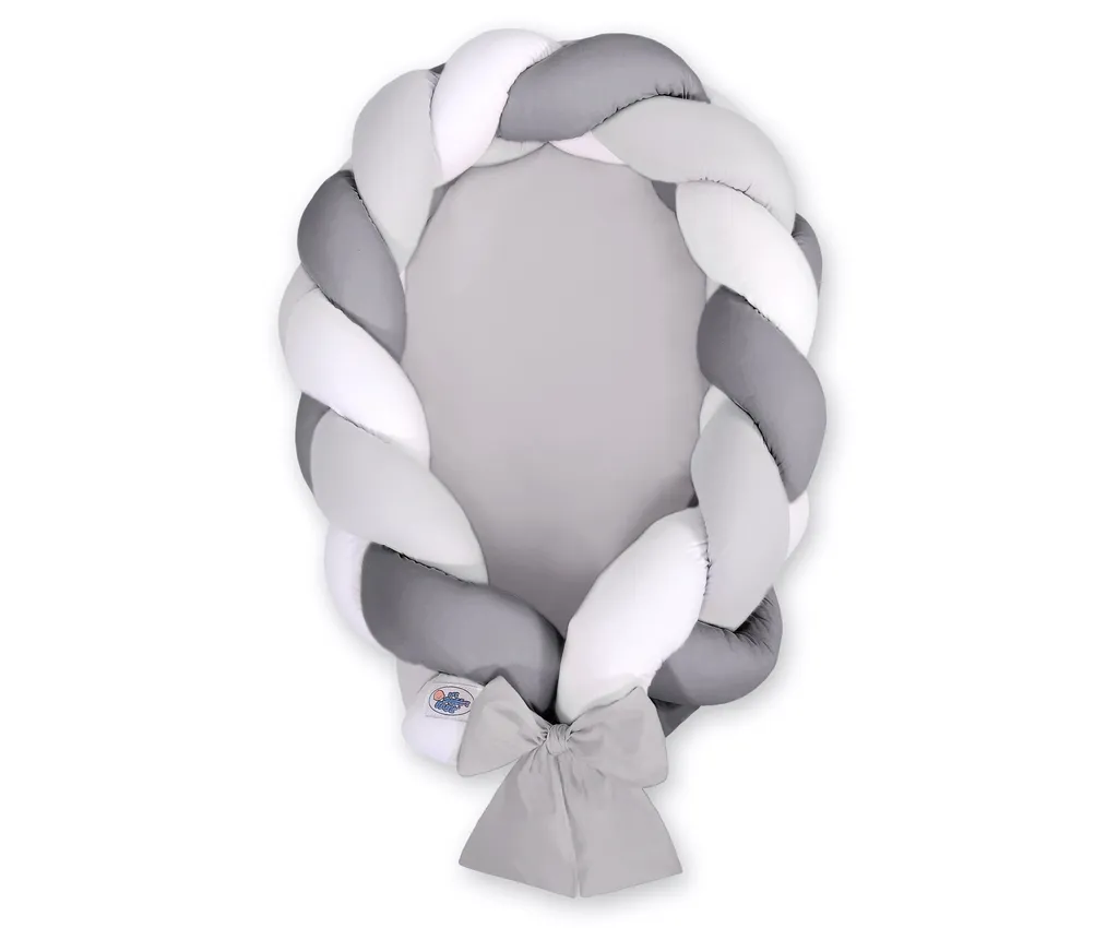 Cocon pour bébé 2 en 1 blanc et gris anthracite - Nid douillet coton