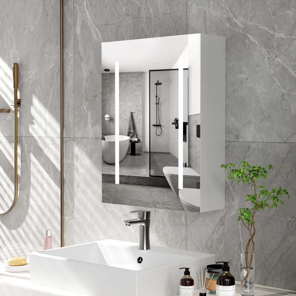 Hängeschrank Spiegelschrank Badezimmerschrank, mit LED, 60 Produktbild 