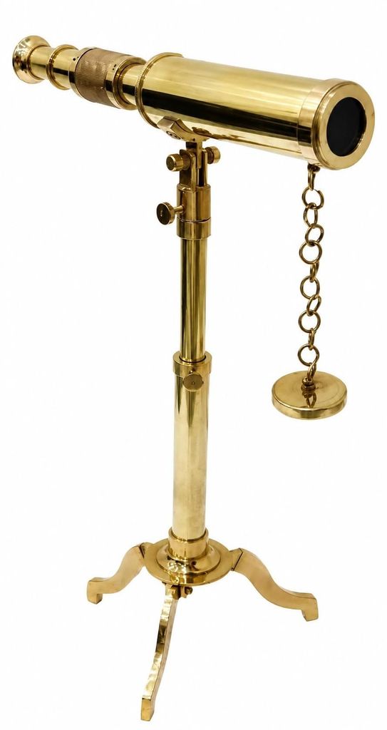 Omgoods - Vintage Messing Telescope op Tripod - Antiek Productafbeelding 