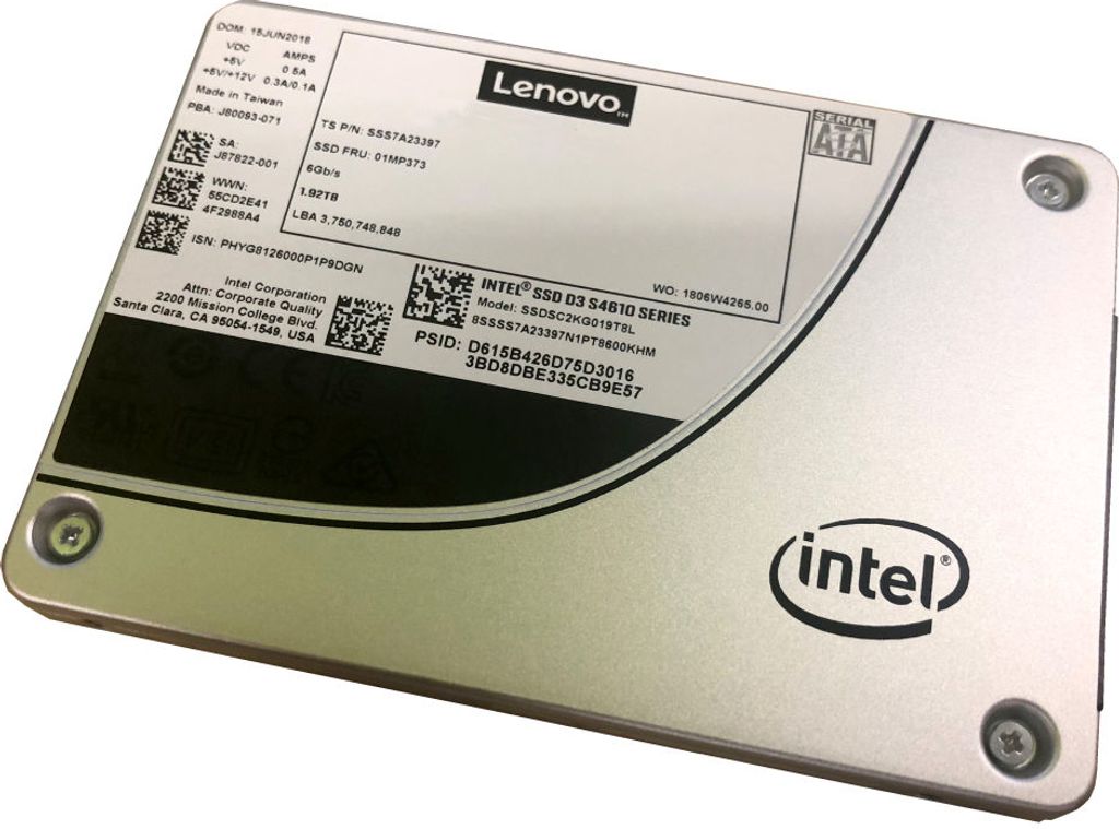 Lenovo Intel S4610 Mainstream - SSD - verschlüsselt - 480 GB - Hot-Swap - 2.5" (6.4 cm)