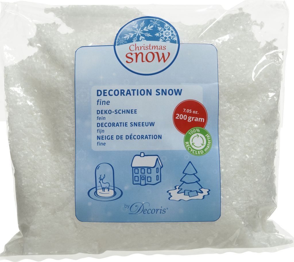 Kunstschnee - Beutel - recycelter Kunststoff - 200g - fein - weiß