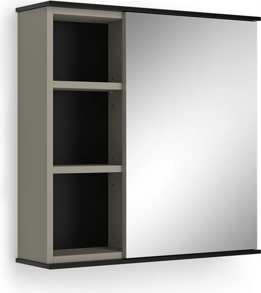 Armoire de toilette miroir Vicco Joli 60x60 cm Grège gain de place