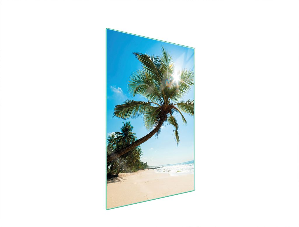 Herdabdeckplatte 35x52 Glaskeramikkochfeld Abdeckung Spritzschutz Glasplatte Deko Schneidebrett Landschaft Strand