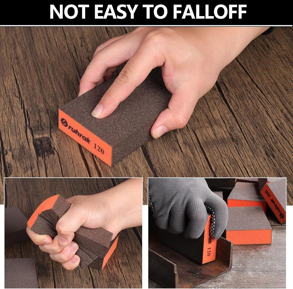 Allecto Premium - Flexible Schleifschwamm für nasses und trockenes Schleifen von Holz, Kunststoff und Metall - Wiederverwendbar - Poliermittel 220...
