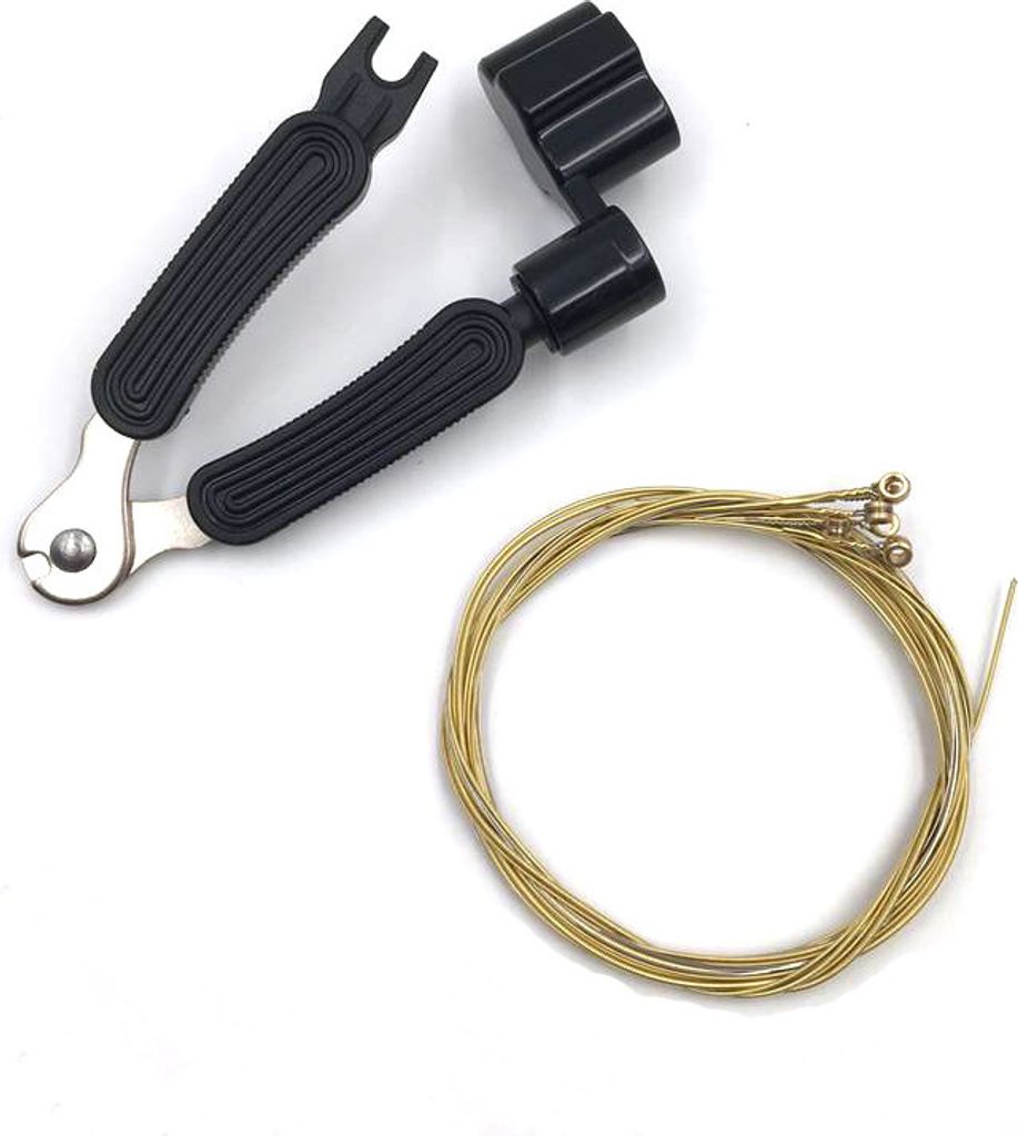 INF Gitarrensaiten mit Saitenkurbel, -schneider und -stiftzieher Gelb