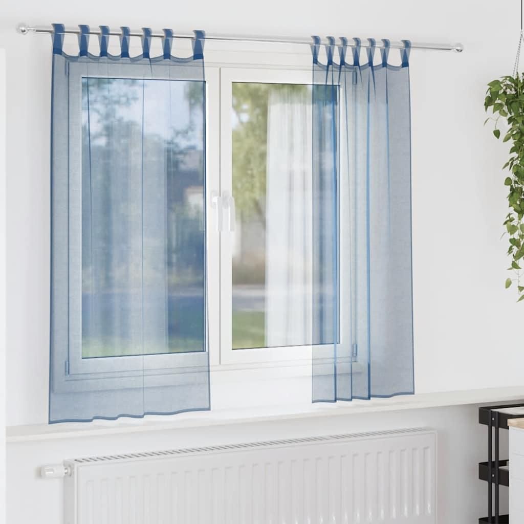 "SALE 2026"Vorhänge/Gardinen - Voile Vorhänge mit Stangentaschen 2er set - modernes Design - für Wohnzimmer Schlafzimmer - Königsblau Promotion...