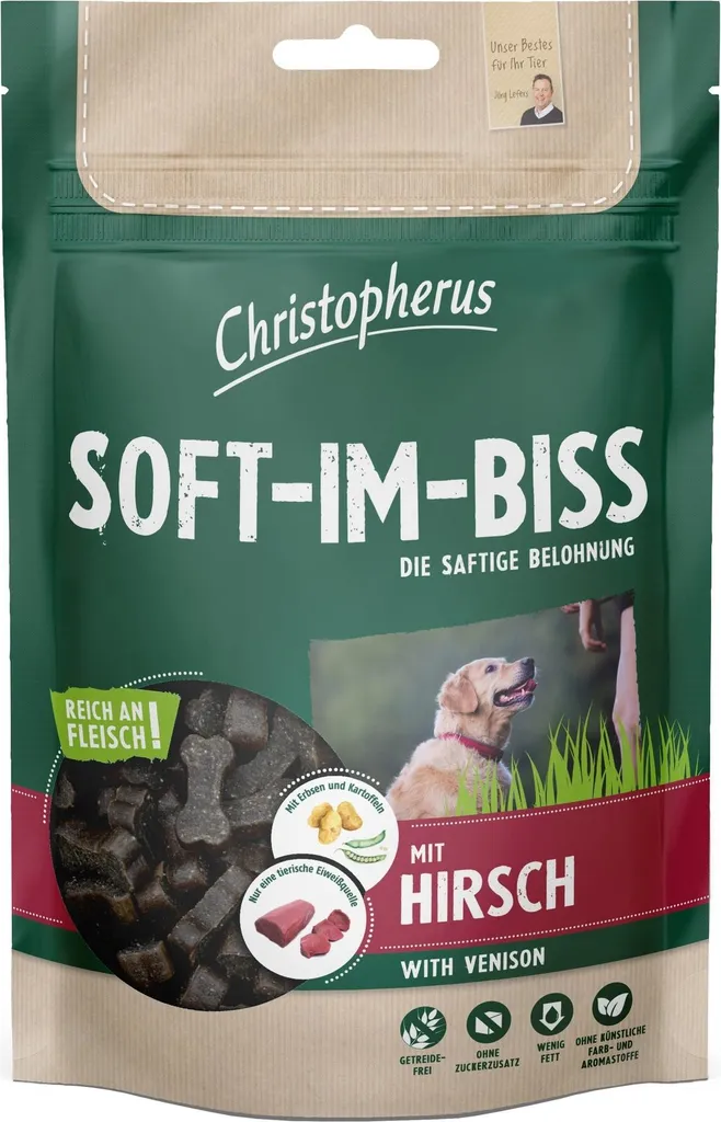 Récompense de Dressage Chien Christopherus Cerf Soft-Im-Biss 12x125g