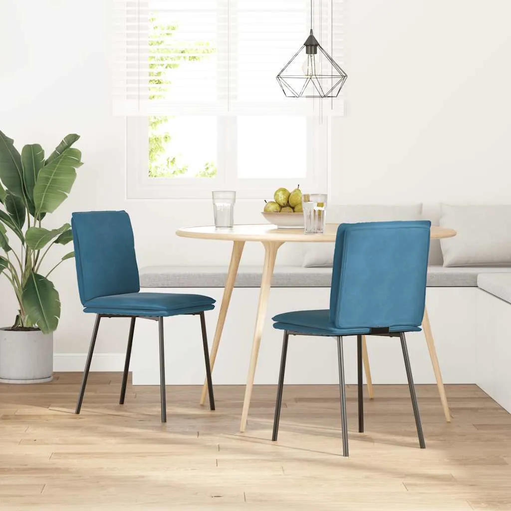 Offerta Set 2 Sedie Blu SYFAX in Velluto: Comfort e Durata