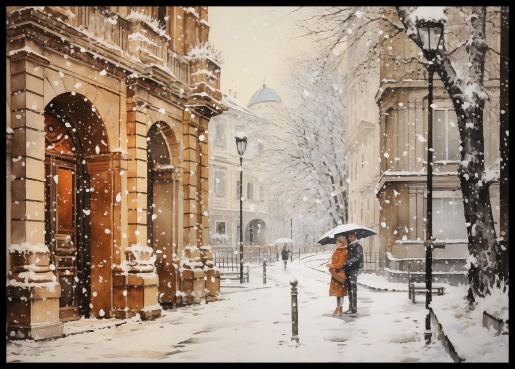 Plakat 84x59,5cm Winterspaziergang in der Altstadt