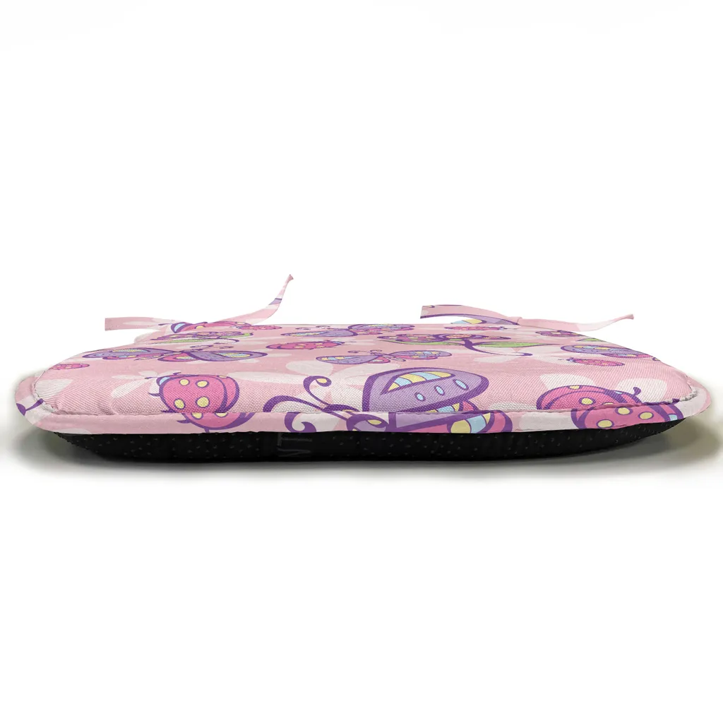 Cuscini Sedie Cucina 40x40 Impermeabili - Set 4 Pezzi Farfalle Rosa - 2