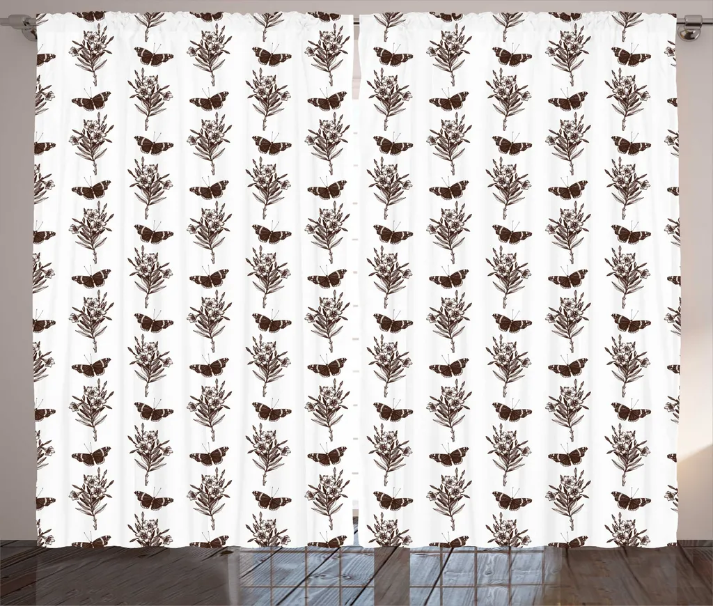 Grand Rideau Facile à Installer pour Baie Vitrée Papillon 280x225 cm