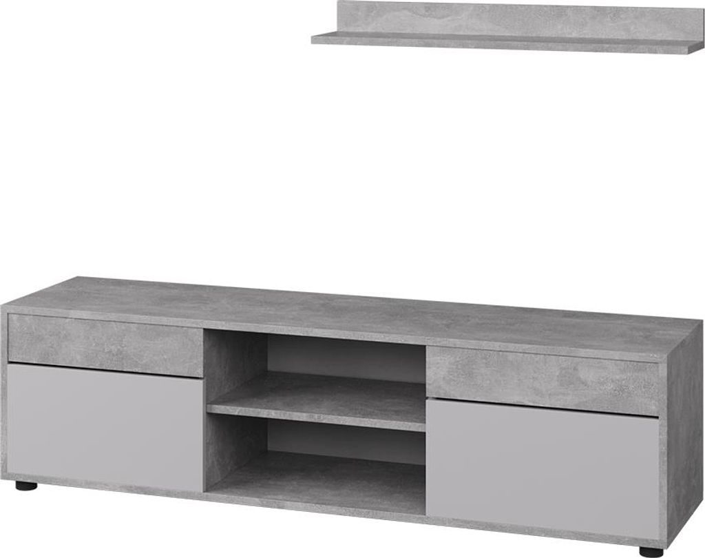 Wohnwand Vicco Berno Beton/Weiß 2 Teile, Model 57824 Produktbild 