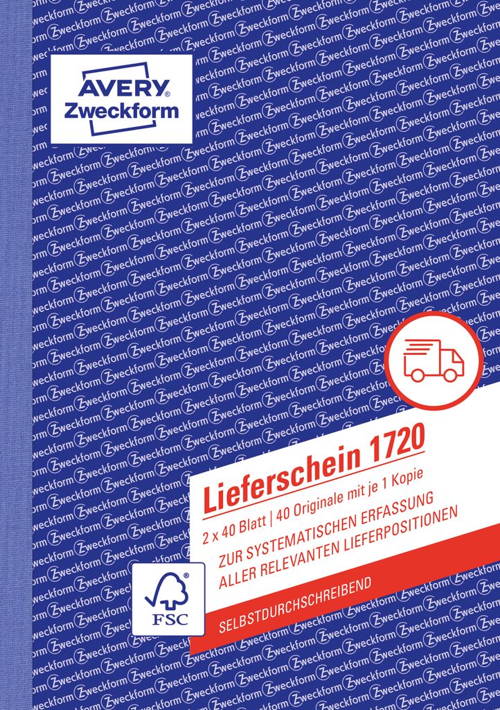 Avery Zweckform® 1720 Bon de livraison, DIN A5, Image du produit 