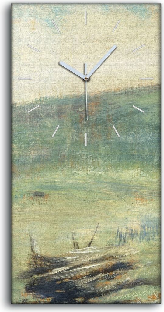 Wandbild Leinwand Bilder mit Uhr Geräuschlos 30x60 Landschaft in Saint Ouen - weiße Hände