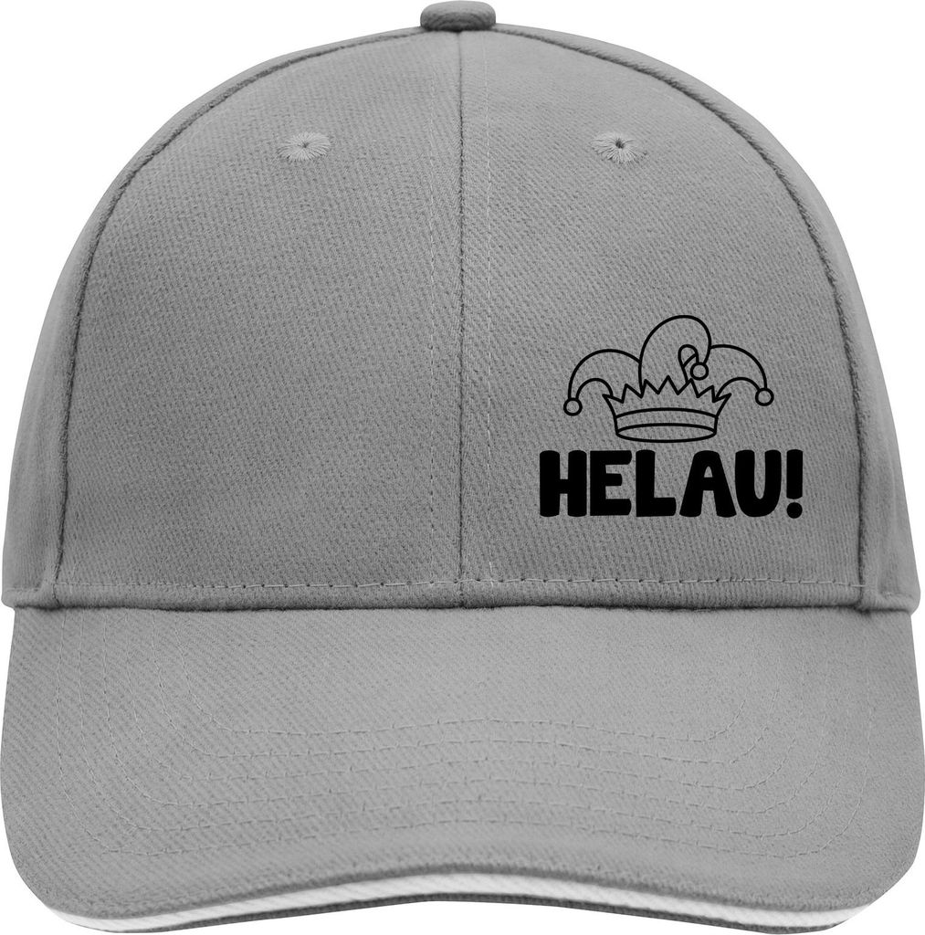 Huuraa Cappy Mütze Helau Narrenkappe Dark Grey/White Baumwolle 6-Panel Kappe Geschenkidee