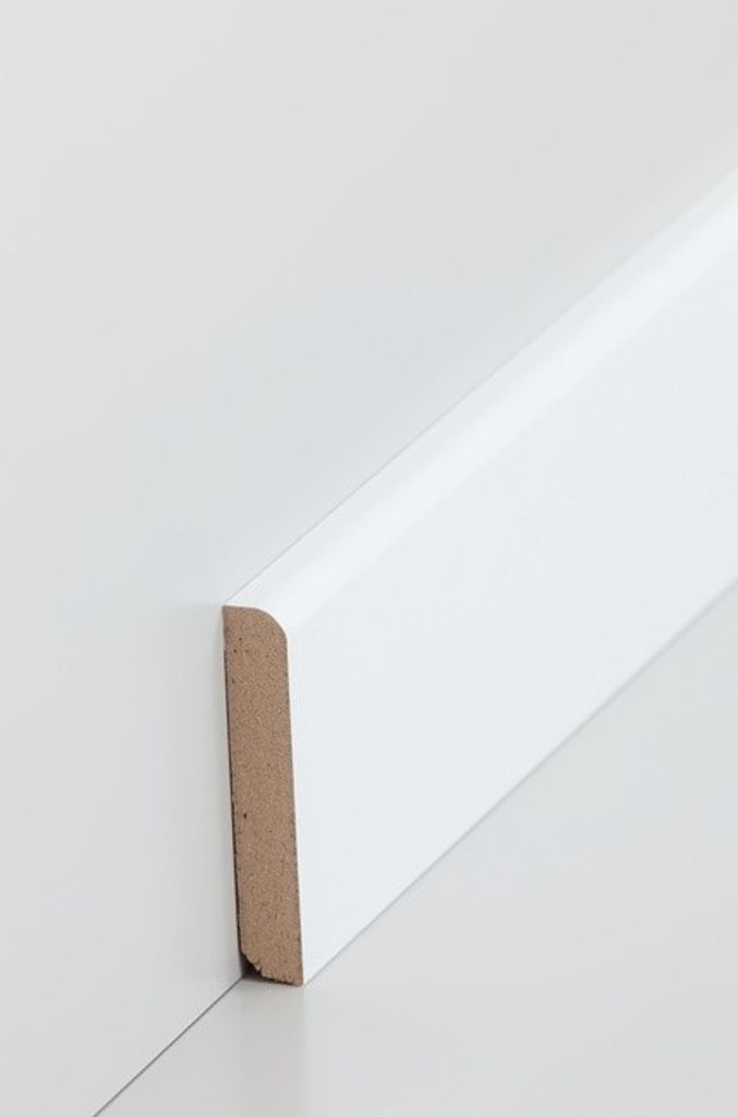 Fußleisten / Sockelleisten "Passau" (MDF foliert / 720.1058) - weiß