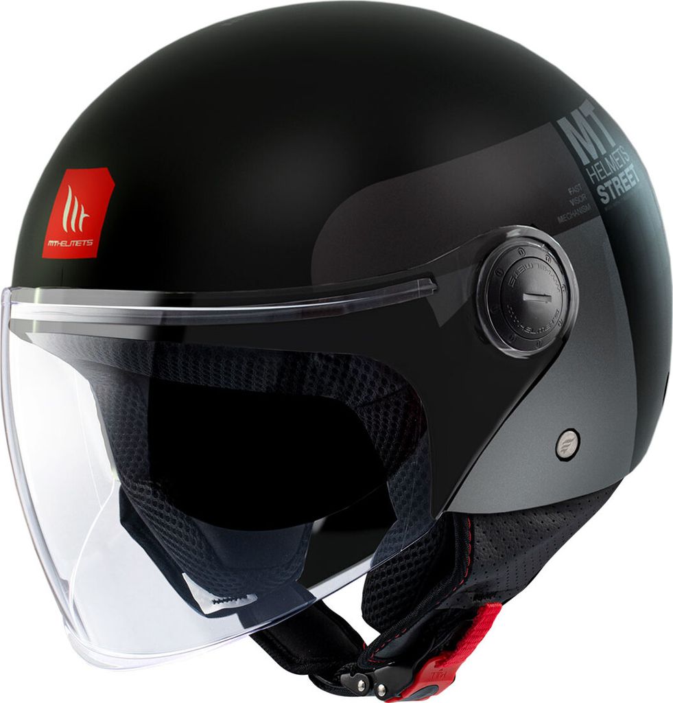 Jet Helm MT Helmets Street S Inboard D2 Schwarz Grau Matt größe M