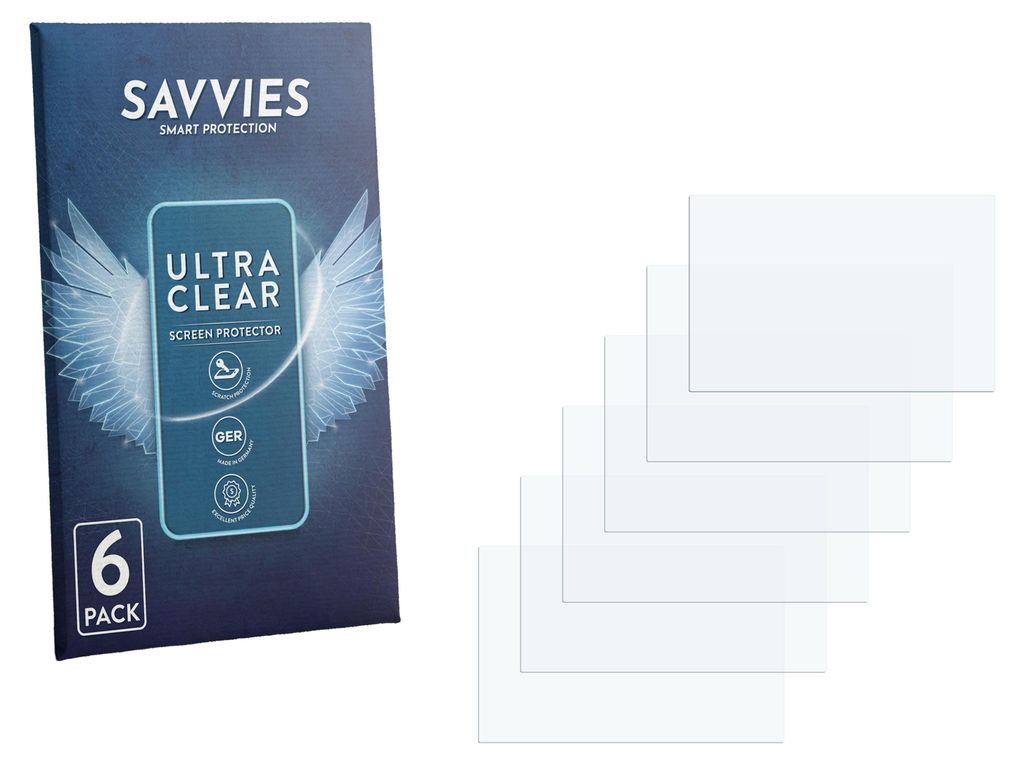 6x Für Ultratronik Glass Touch Front 7" Schutzfolie Savvies Produktbild 