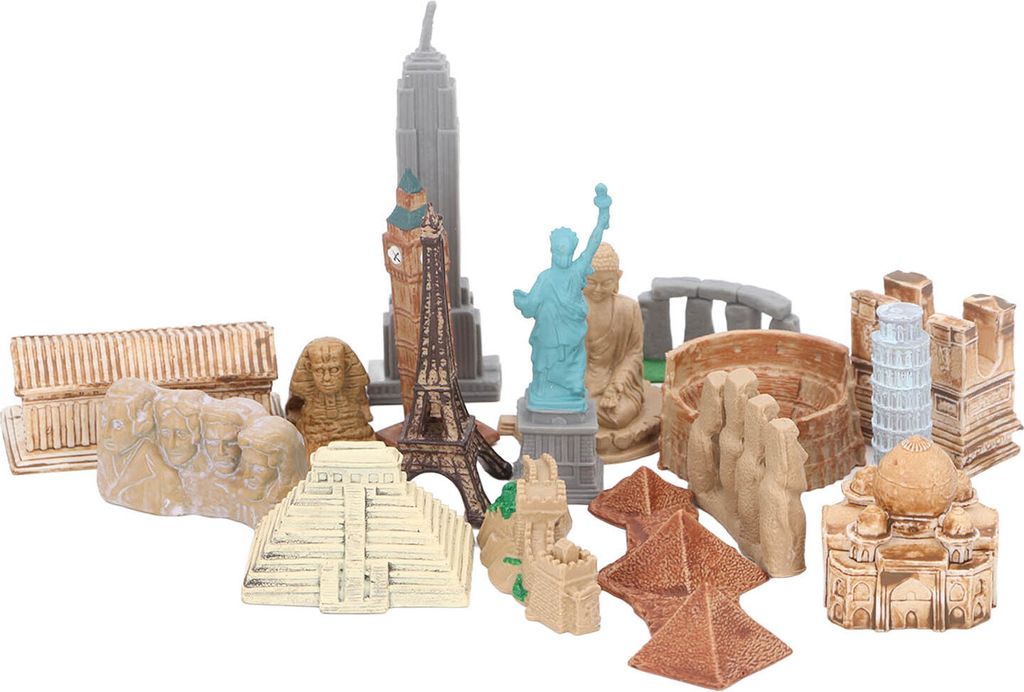 17-teiliges Miniatur-Spielzeugset mit antiken Gebäuden aus aller Welt, Stadtminiaturen, ägyptische Pyramiden, Spielzeug zum Thema Antikes Ägypten