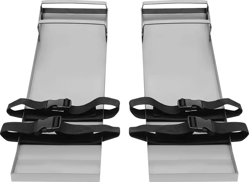 Planches à genoux inox pour maçons 75 cm - Lot de 2 avec butée de sécurité