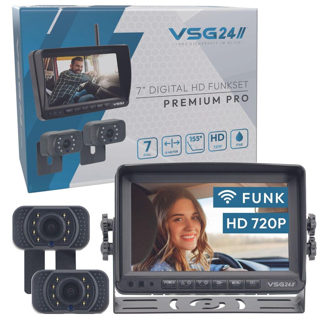 Caméra de recul sans fil HD 7 pouces PREMIUM PRO HD avec 2 Image du produit 