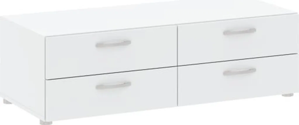 Commode blanche 4 tiroirs RICHMOND - Rangement robuste et design épuré - 5