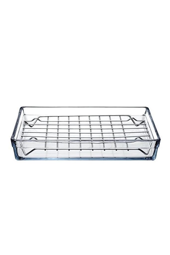 Pasabahce 59334 Borcam Rechteckige Schale mit Metal Grillrost