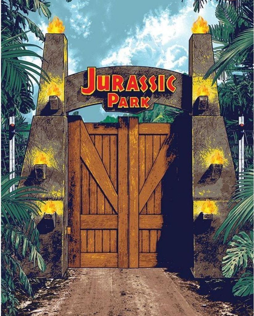 Malen nach Zahlen Jurassic Park Torbild 40x50 cm Produktbild 