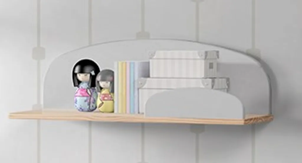 Tablette murale grise Vipack Kiddy 60 cm - Rangement mural polyvalent