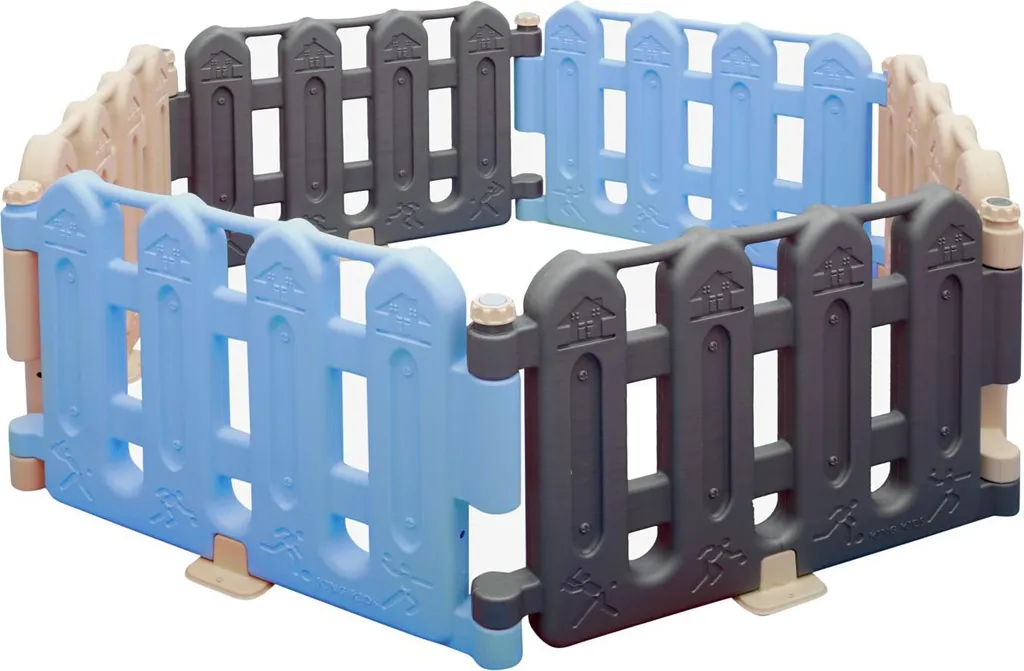 Clôture modulaire pour enfants Gris-Bleu dès 3 ans - Parc de jeu XXL