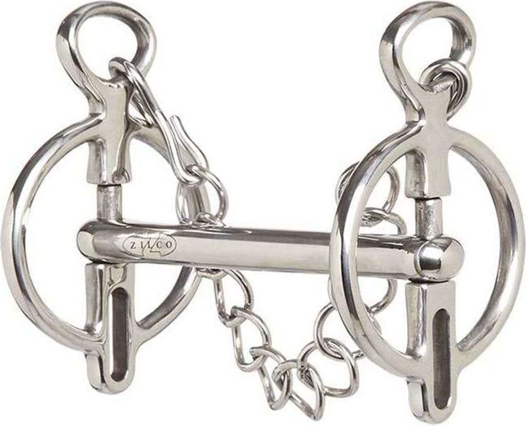 Zilco Liverpool Kandare - gerade Stange (1 Aufzug) 12,5cm (Auslaufartikel)