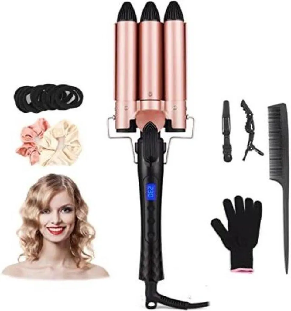 Fer à boucler céramique noir anti-frisottis pour cheveux brillants