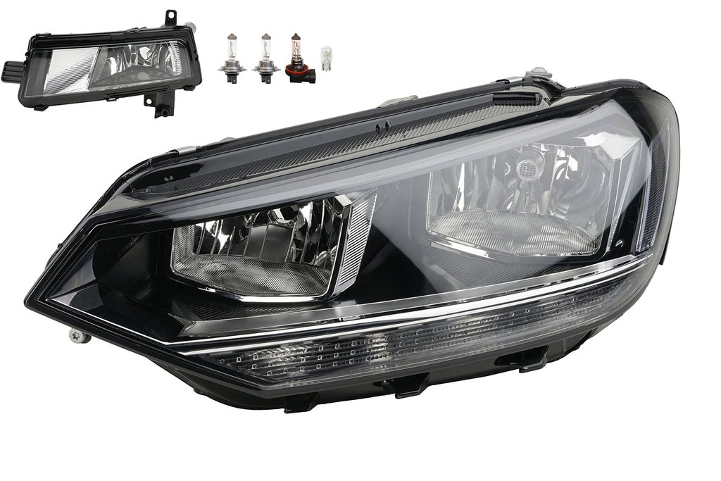 Johns, Scheinwerfer Halogen passend für VW Touran 5T 05/15- H7 H7 L +Nebel+Leuchtmittel 5TB941005A 5TA941661